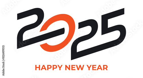 Happy new year 2025 design. With colorful truncated number illustrations. Premium vector design for poster, banner, greeting and new year 2025 celebration.