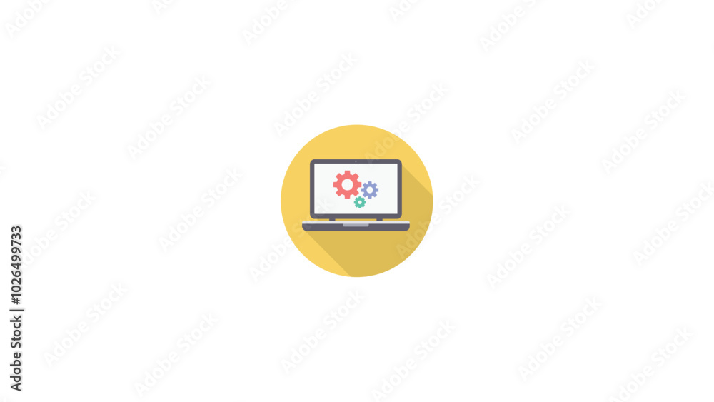 laptop flat icon isolated on a white background laptop flat icon isolated on a white background