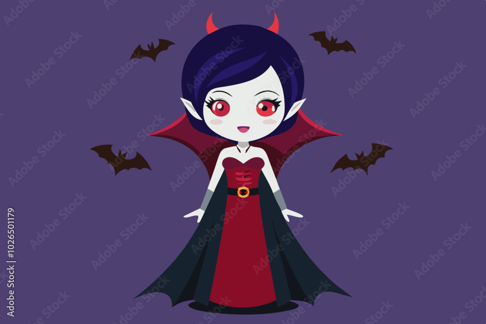 Kid dressed as vampire for HALLOWEEN Kid dressed as vampire for HALLOWEEN
