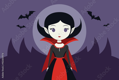 Kid dressed as vampire for HALLOWEEN