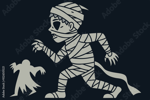 Kid dressed as  zombie for HALLOWEEN