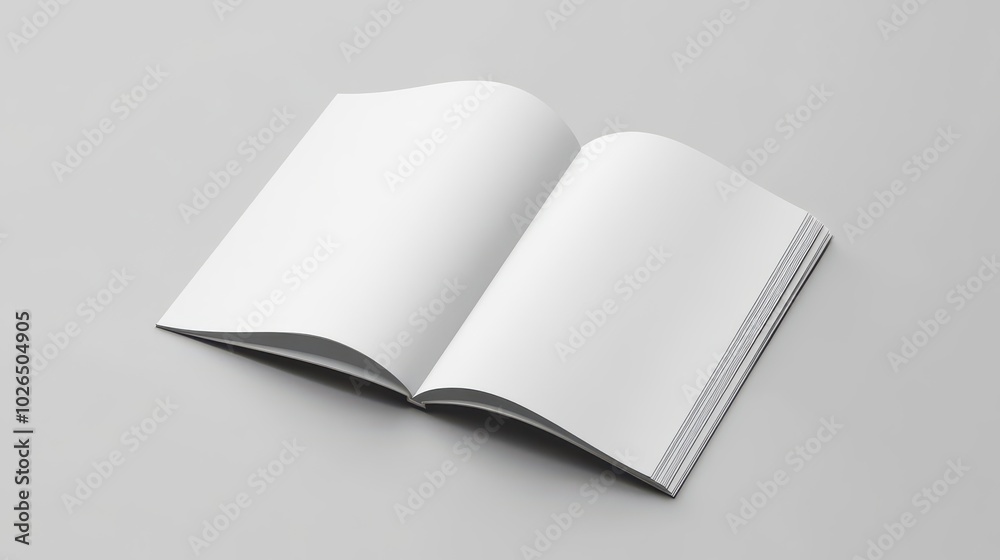 Blank Open Book on Gray Surface Blank Open Book on Gray Surface