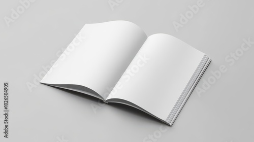 Blank Open Book on Gray Surface