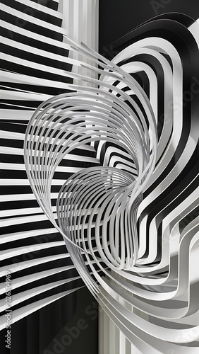 Wallpaper Mural Abstract art black and white Torontodigital.ca