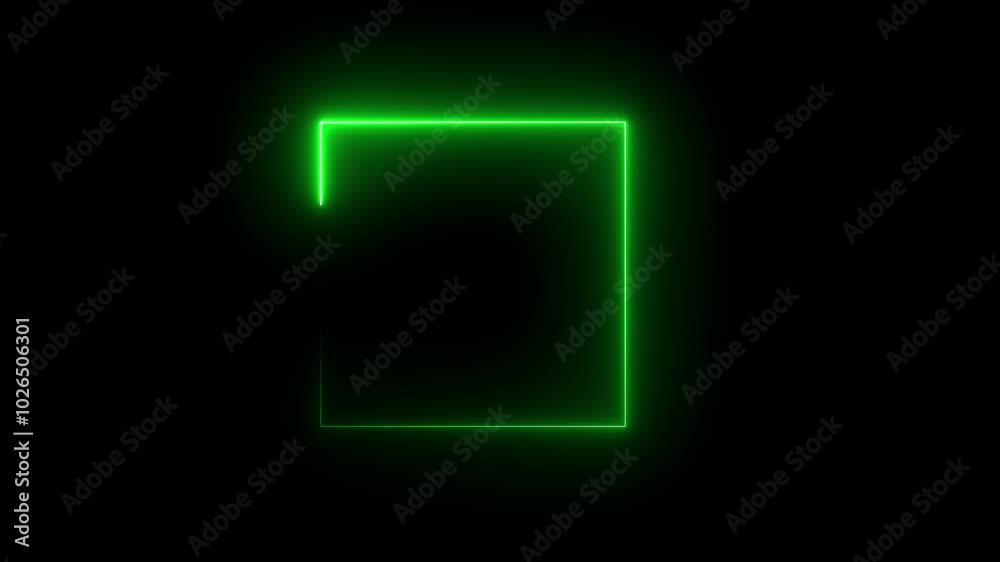 Neon square frame animated video Neon square frame animated video