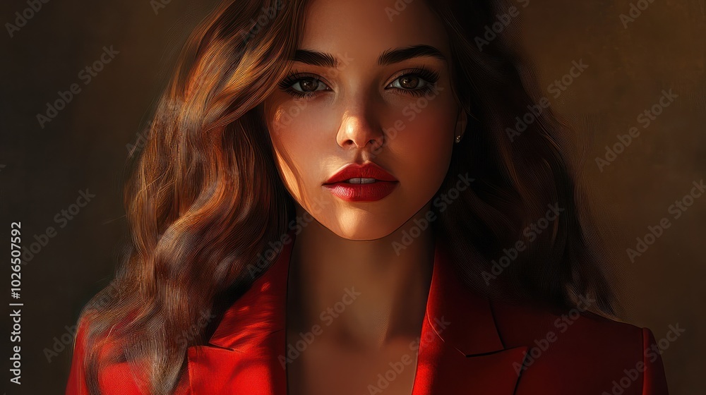 Fototapeta premium The woman in red blazer