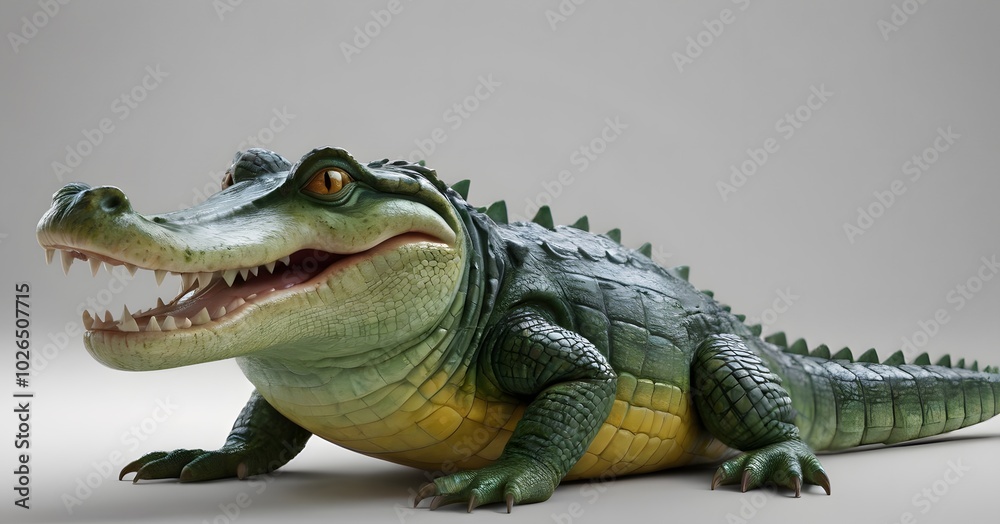 Fototapeta premium cute crocodile on a white background