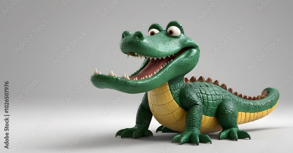 Obraz premium cute crocodile on a white background