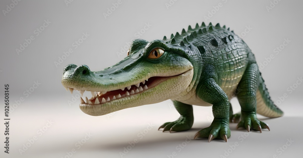 Obraz premium cute crocodile on a white background