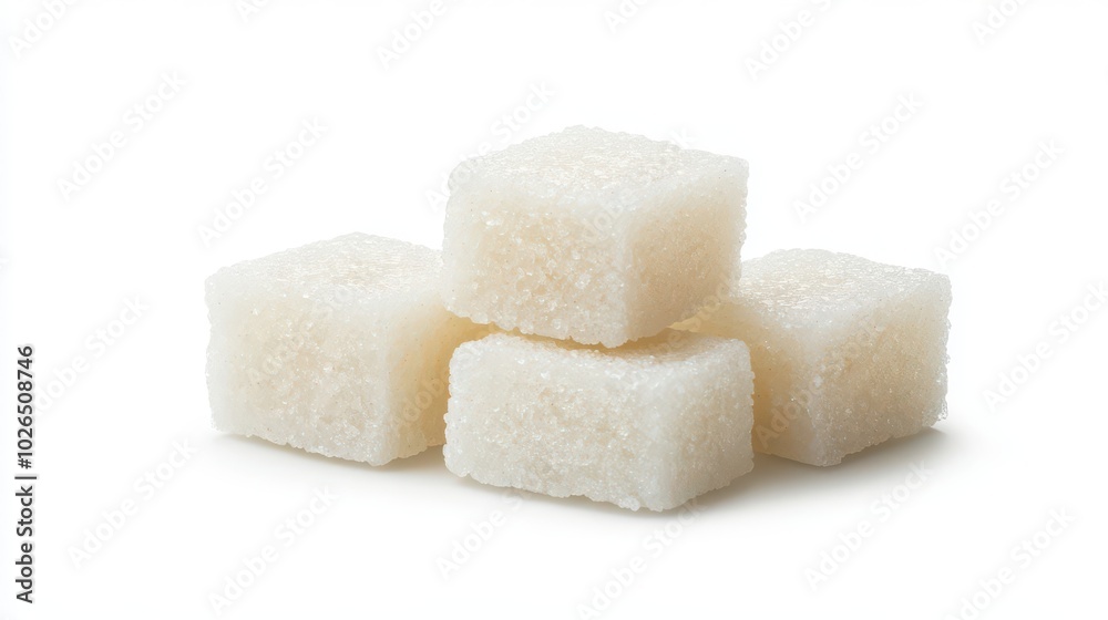 White Sugar Cubes on a Plain Background White Sugar Cubes on a Plain Background