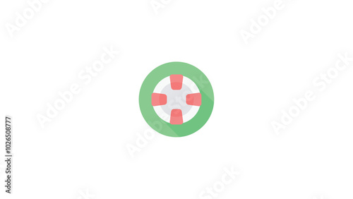 lifesaver flat icon isolated on a white background