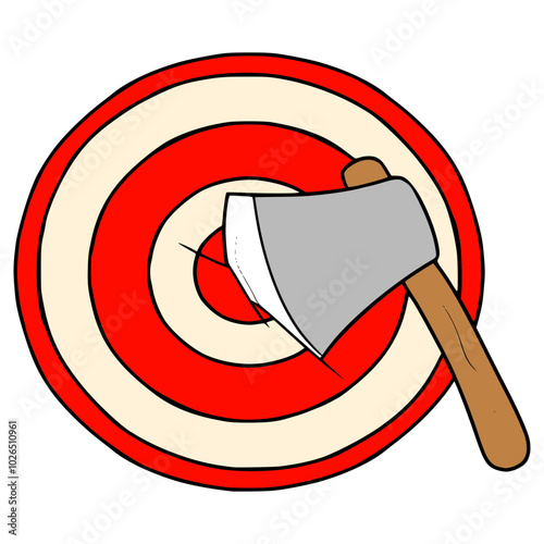 throwing axe illustration hand drawn isolated vector