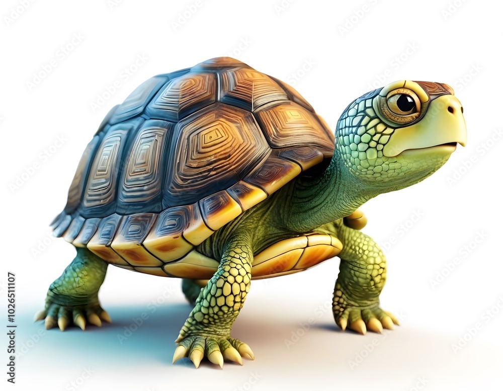 Obraz premium AI generated cute turtle on a white background