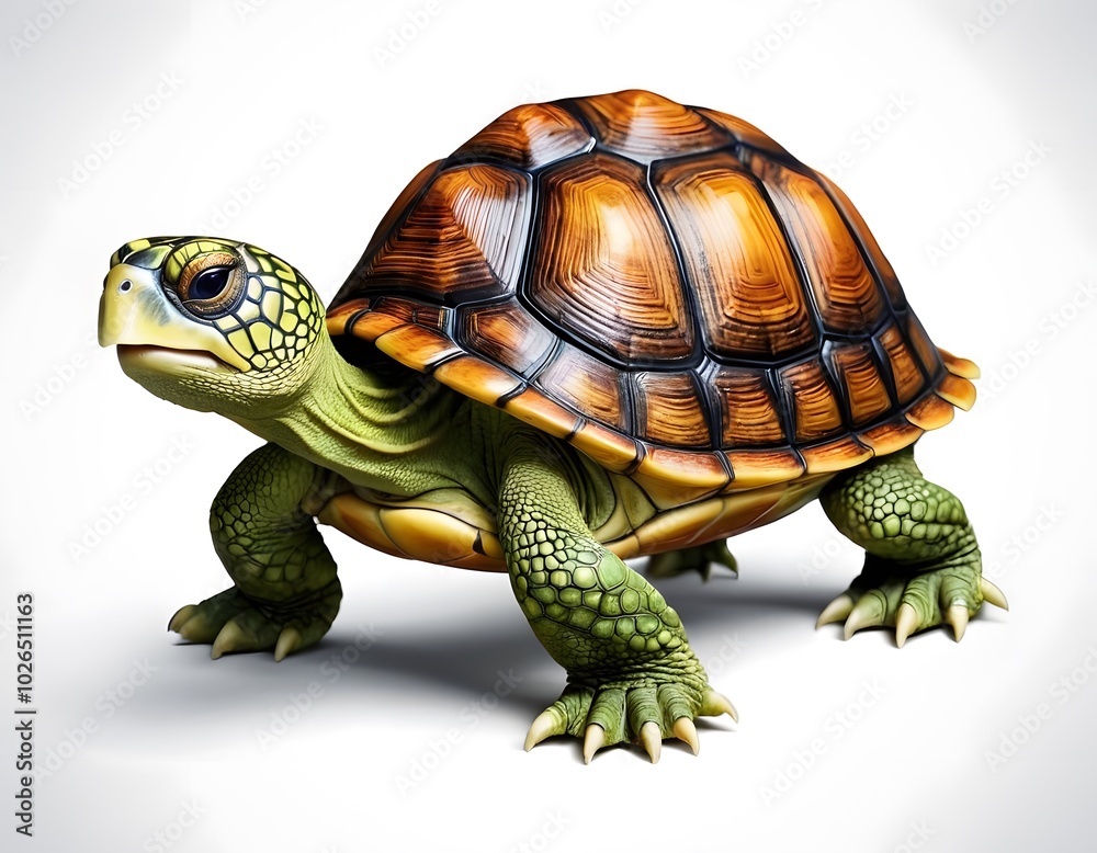 Fototapeta premium AI generated cute turtle on a white background
