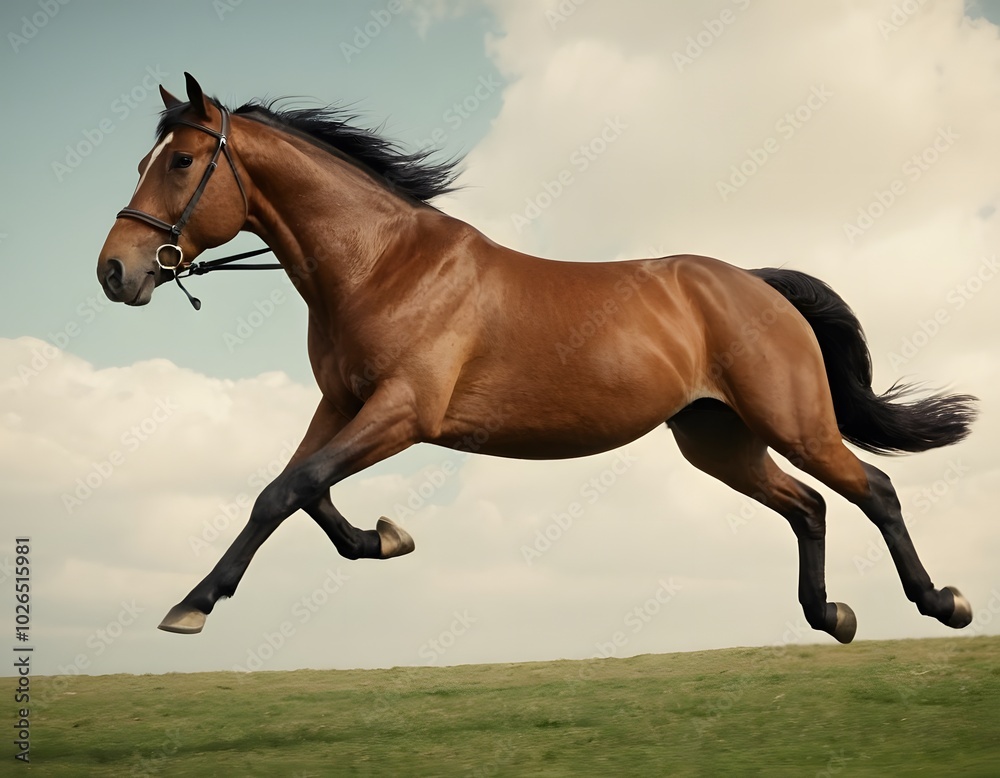 AI generated horse jumping