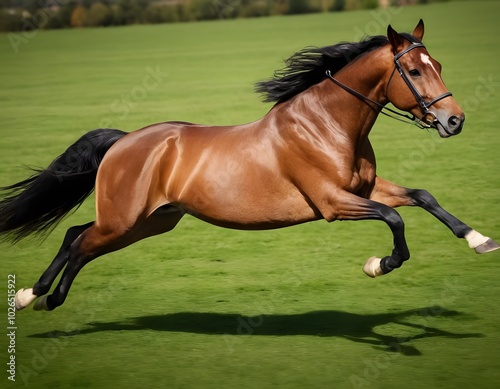 AI generated horse jumping