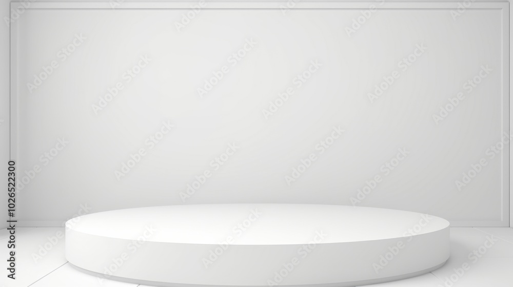 Blank white gradient background with product display. White backdrop or empty studio with room floor. Blank white gradient background with product display. White backdrop or empty studio with room floor.