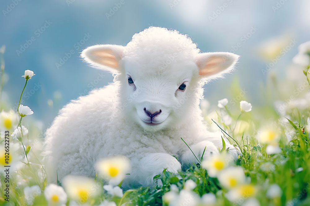 A baby sheep in the meadow . A baby sheep in the meadow .