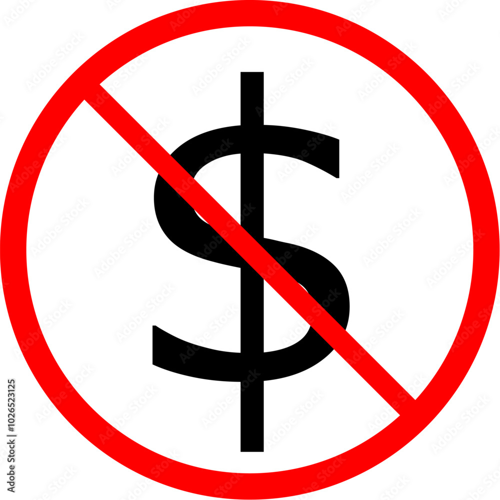 the dollar is in the stop sign. Vector graphics. the dollar is in the stop sign. Vector graphics.