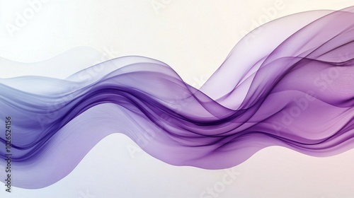 Abstract purple waves with smooth gradients flowing across a light background