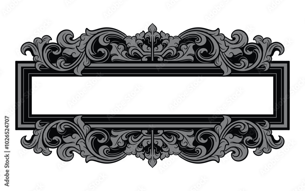 Fototapeta premium frame with style art engraved luxury