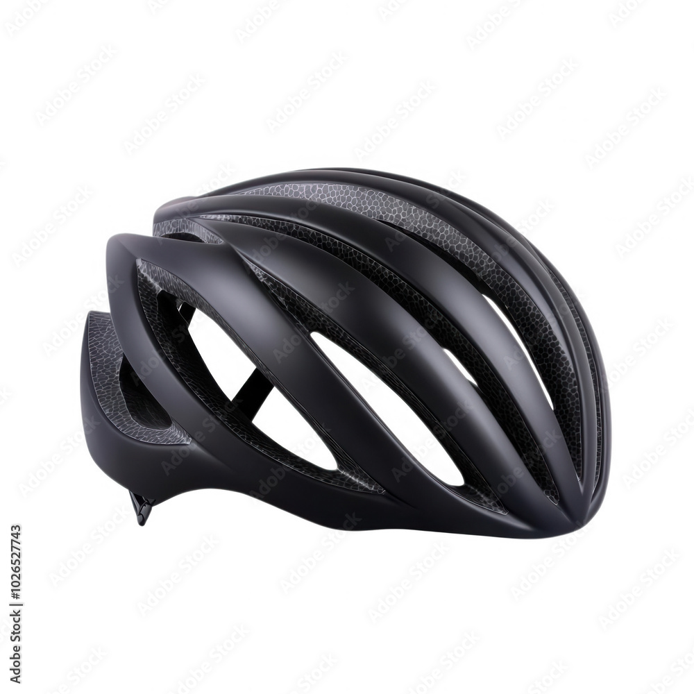 Black cycling helmet on white isolate background. Black cycling helmet on white isolate background.