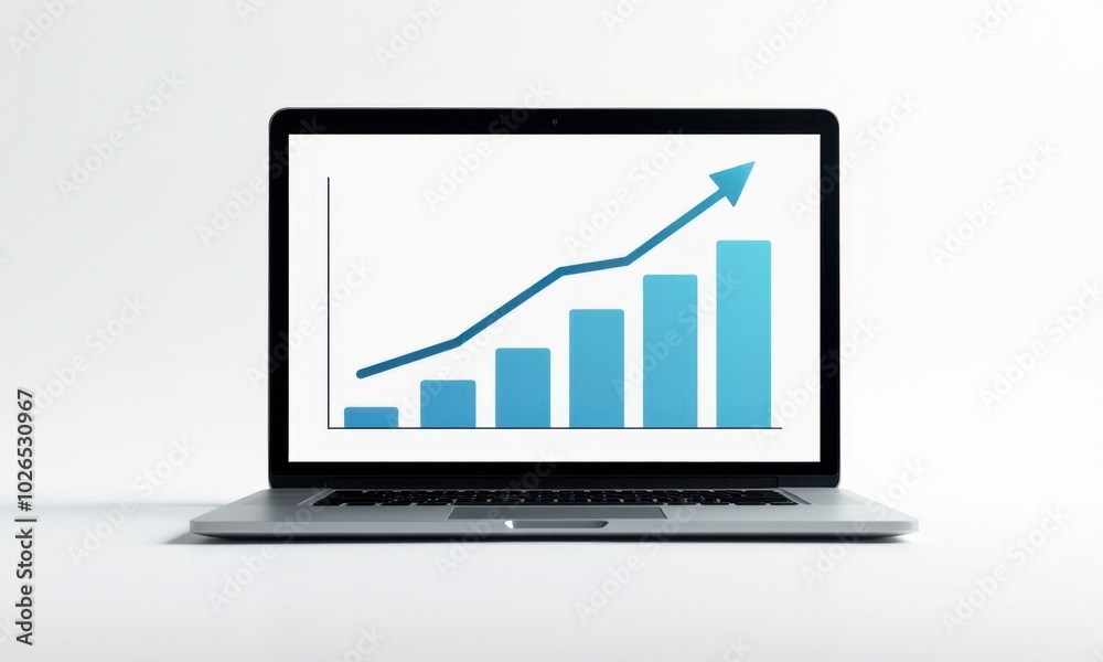 Financial dashboard with data trends displayed on a laptop. Financial dashboard with data trends displayed on a laptop.