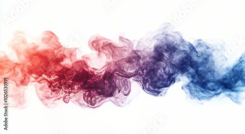 Colorful swirling smoke creates a vibrant abstract pattern on a white background