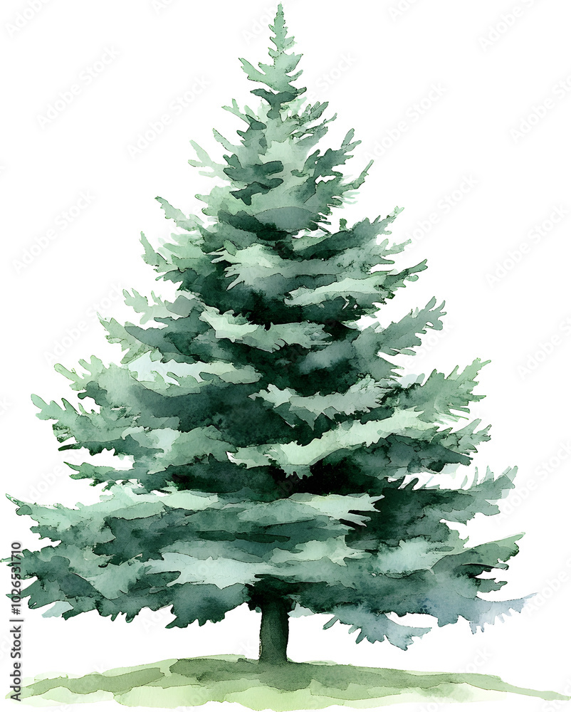 Christmas tree Watercolor clipart Christmas tree Watercolor clipart