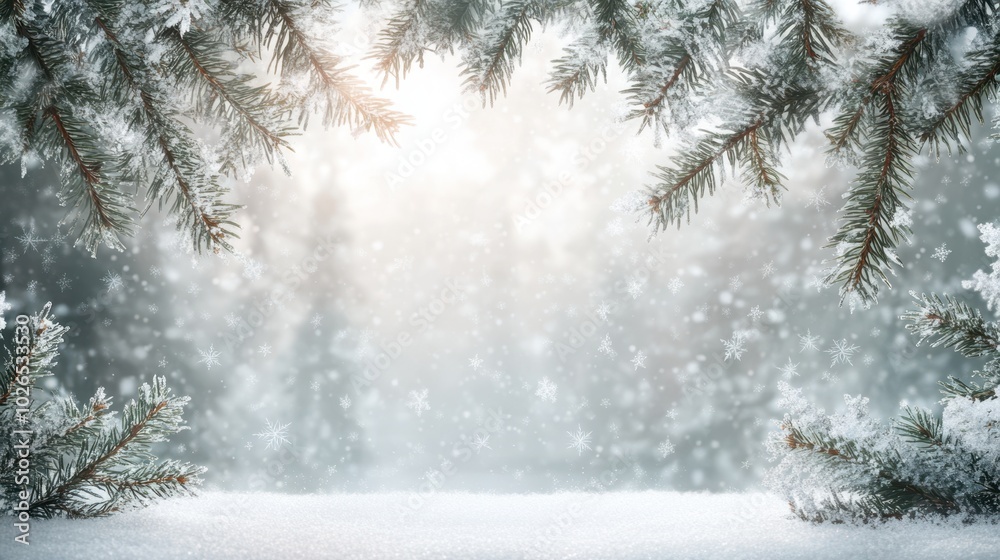 Fototapeta premium The Serene Winter Landscape
