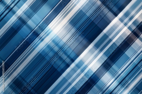 Blue background with a diagonal plaid pattern vector presentation template for business and technology themes.