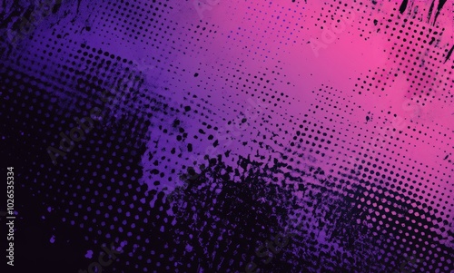 Vibrant abstract design featuring purple and pink dots with a textured feel