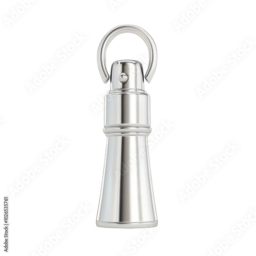 Sleek design metal whistle on a white isolated background. photo