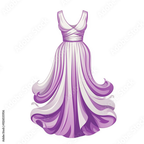 purple, beautiful women's dress. a full skirt. festive clothes for the evening. illustration. artificial intelligence generator, AI, neural network image. background for the design.