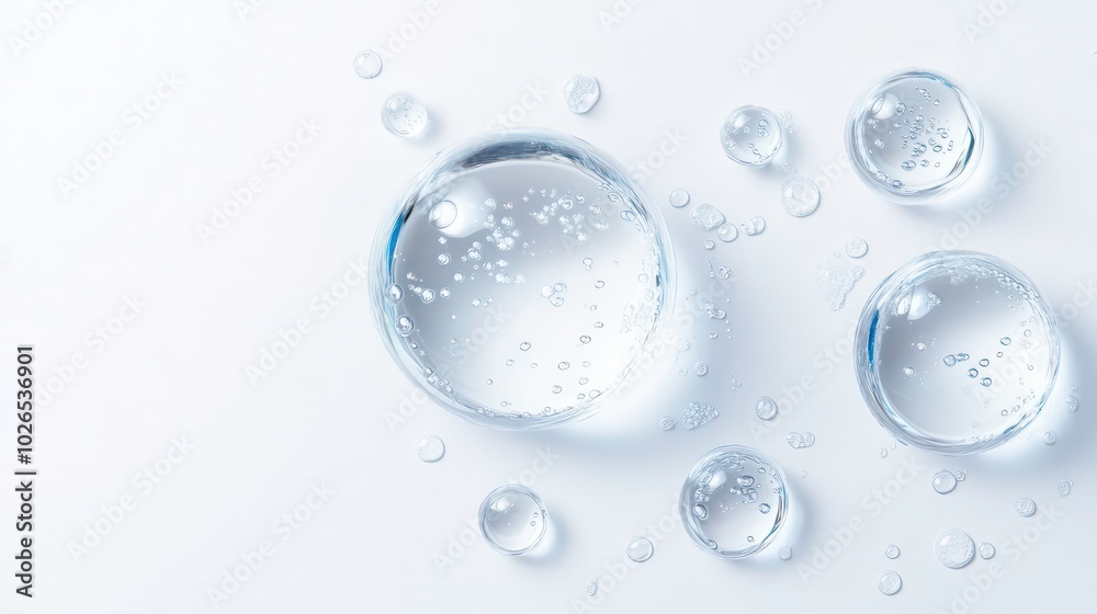 Close up of water drops or bubbles on white background. Close up of water drops or bubbles on white background.