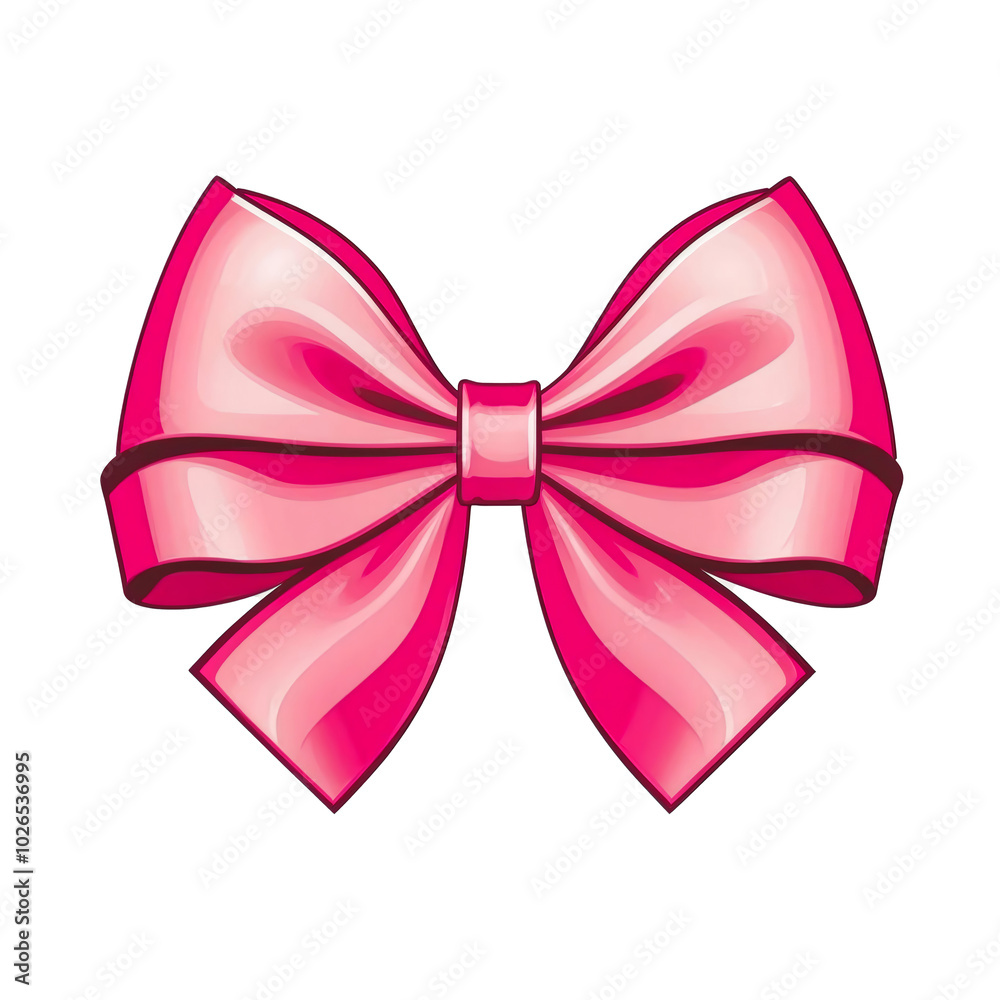 pink bow for a gift. illustration. artificial intelligence generator, AI, neural network image. background for the design.