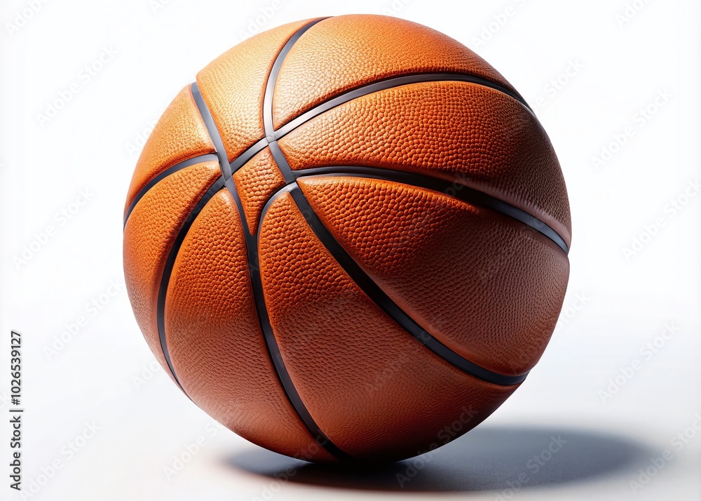 Basketball isolated against a white background, perfect for showcasing sports and fitness themes in photography, emphasizing athleticism and energy Basketball isolated against a white background, perfect for showcasing sports and fitness themes in photography, emphasizing athleticism and energy