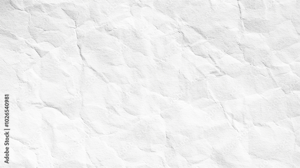 A close-up image of a crumpled white paper texture, showcasing its intricate folds and shadows. Empty background, copy space. A close-up image of a crumpled white paper texture, showcasing its intricate folds and shadows. Empty background, copy space.
