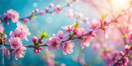 Beautiful Spring Blossoms - Defocused Pink Flowers in Long Exposure on a Sunny Day Outdoors