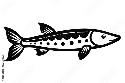 Solid color Spotted Gar animal vector design