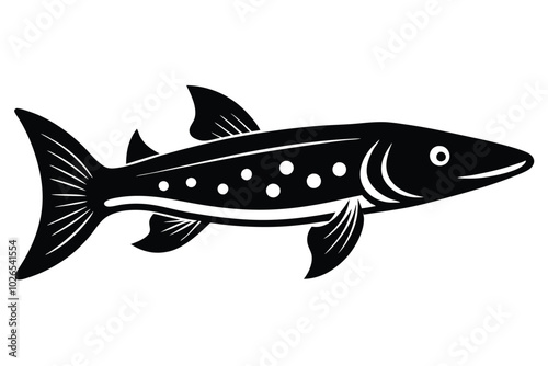 Solid color Spotted Gar animal vector design