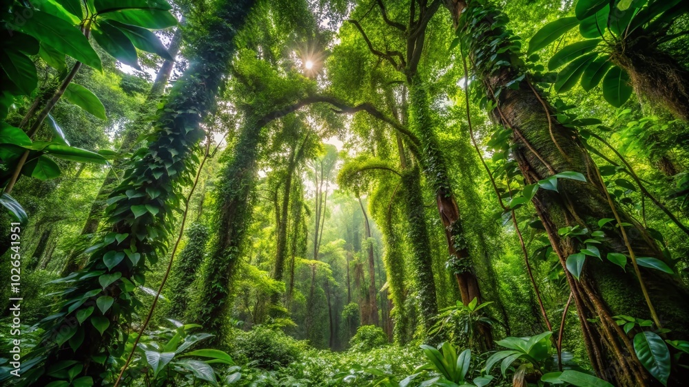 Lush Vines in a Vibrant Rainforest Creating a Natural Canopy of Greenery and Biodiversity in the Heart of Lush Vines in a Vibrant Rainforest Creating a Natural Canopy of Greenery and Biodiversity in the Heart of