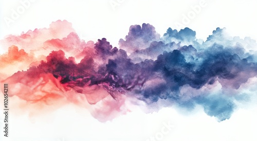 Colorful swirling smoke creates a vibrant abstract pattern on a white background