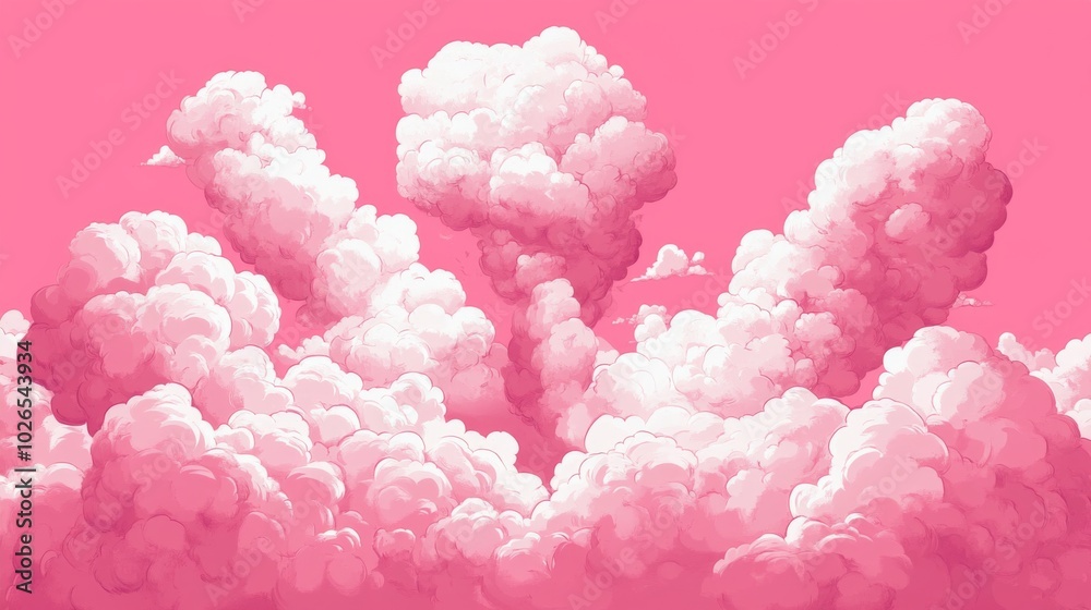 Fototapeta premium bomb comic background With cloud on pink 