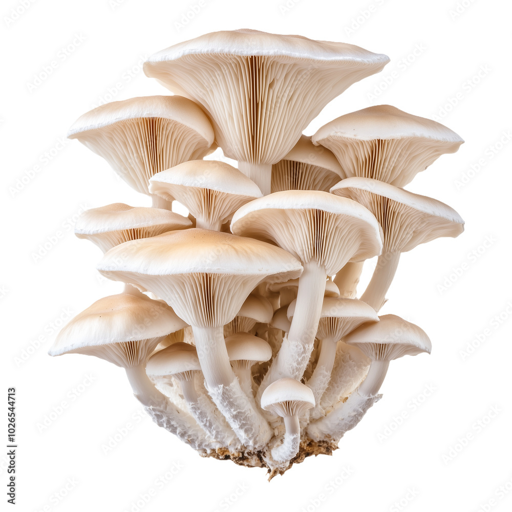 Fleshy Oyster Mushrooms with White Caps and Brown Stems Isolated on Transparent Background – Perfect for Product Covers, Social Media Graphics, and Marketing Promotions Featuring a Fresh Mushroom Grou Fleshy Oyster Mushrooms with White Caps and Brown Stems Isolated on Transparent Background – Perfect for Product Covers, Social Media Graphics, and Marketing Promotions Featuring a Fresh Mushroom Grou