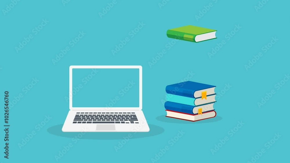 Online education. Concept of online learning, webinar, business online training, education on computer or e-learning concept, video tutorial. HD animation. Online education. Concept of online learning, webinar, business online training, education on computer or e-learning concept, video tutorial. HD animation.