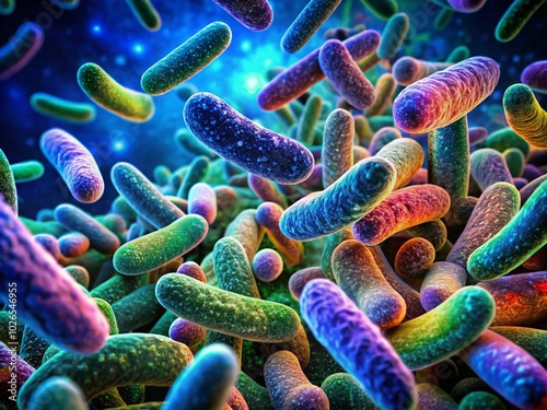 Microscopic Image of Archaebacteria: Unique Organisms Thriving in Extreme Environments and Their Role in Ecosystems photo