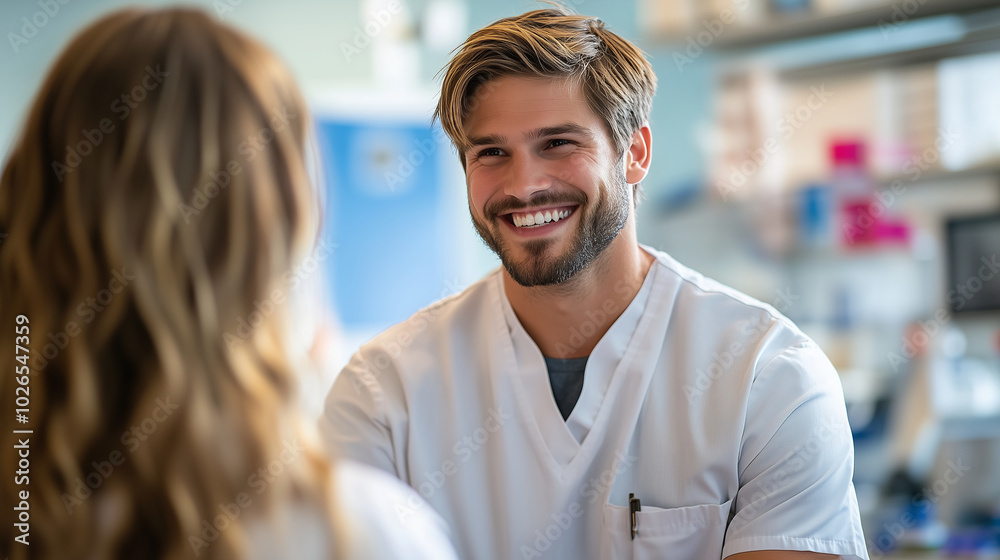 Obraz premium Rehabilitation therapist communicates positively with a patient