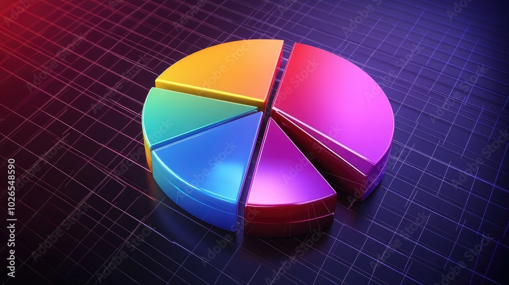 Obraz premium Vibrant Pie Chart on Abstract Background