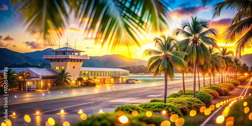 Bokeh Effect at Puerto Princesa Airport – Serene Travel Scene